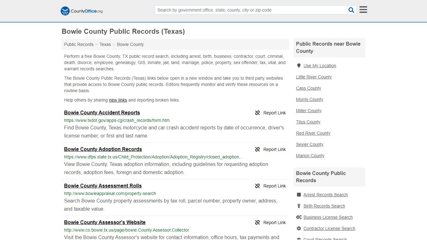 Public Records - Bowie County, TX (Business, Criminal, GIS ...